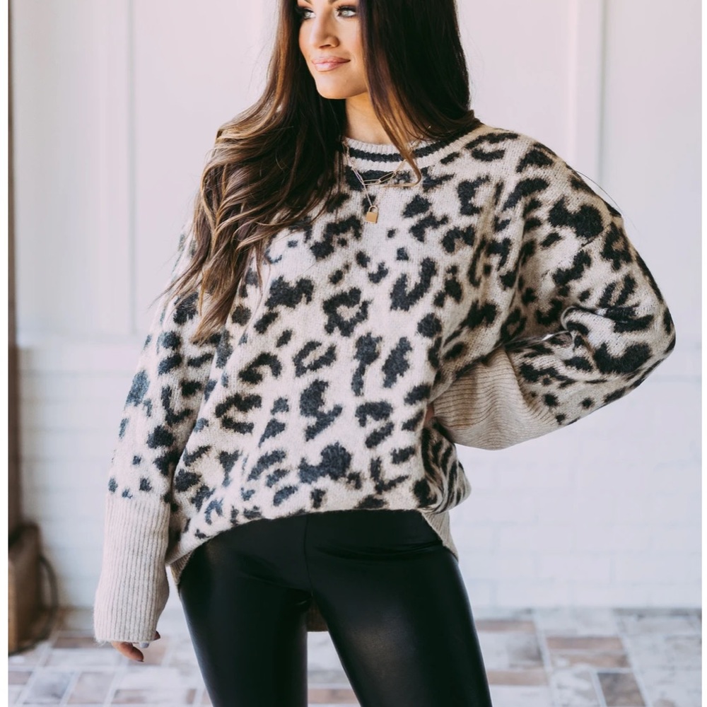 Leopard Print Latte Sweater